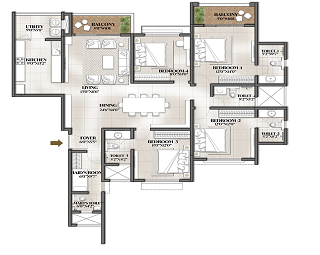 Prestige Jindal City 4 BHK Floor Plan